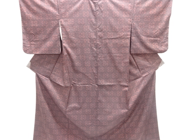 花亀甲模様織り出し西陣伝承紬着物アンサンブル